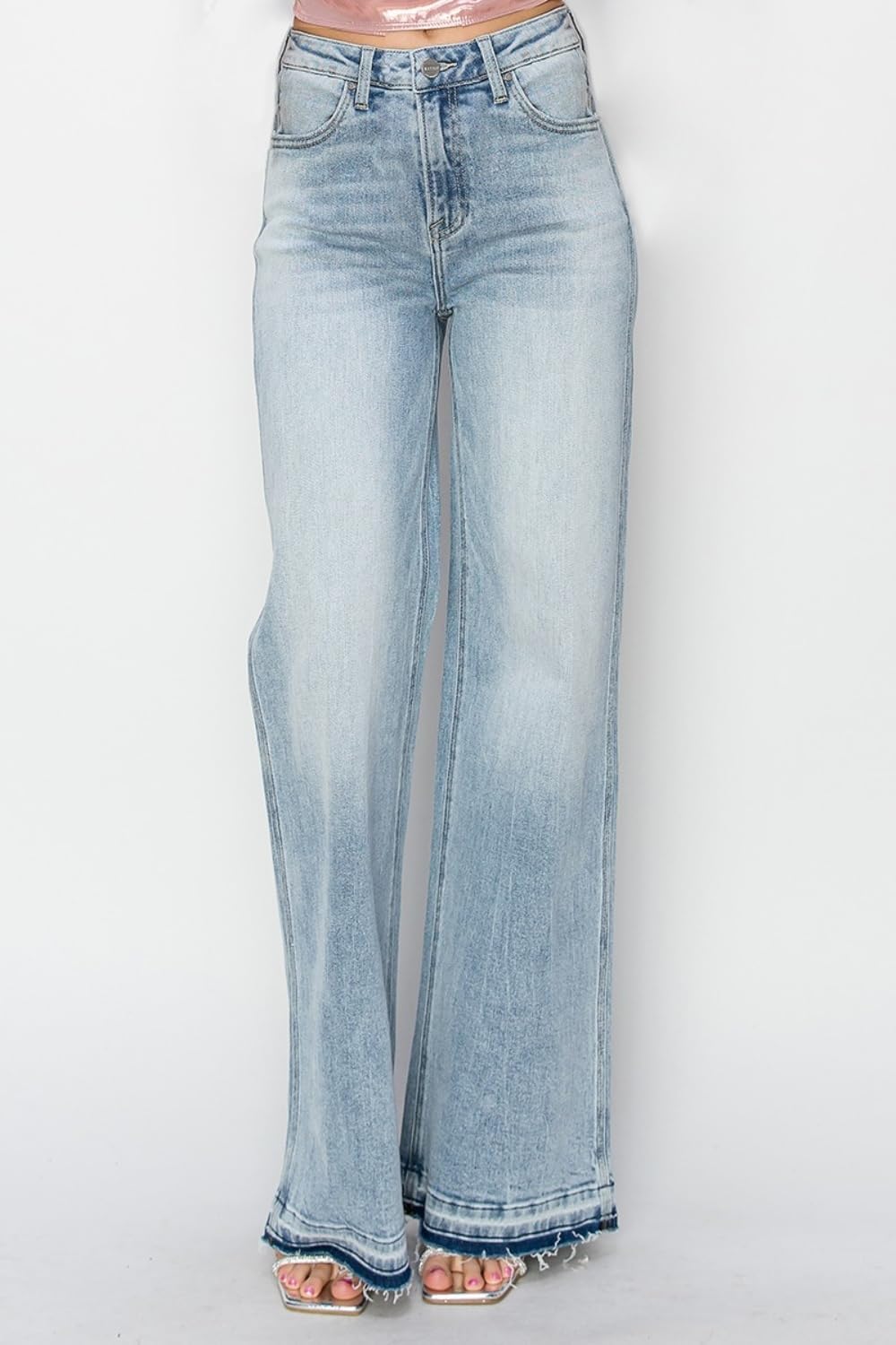 Risen Women's High Rise Wide Leg Jeans