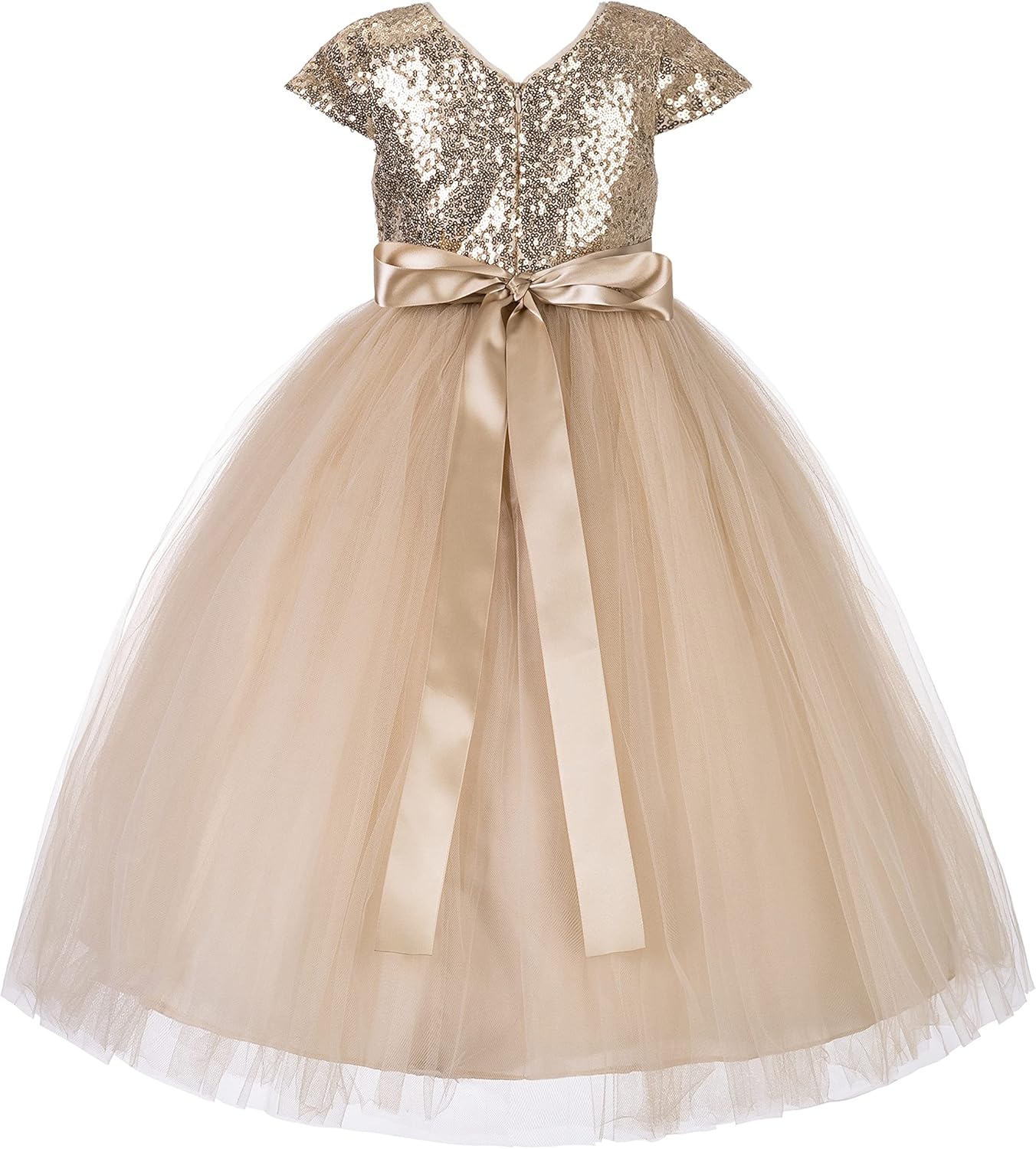 ekidsbridal Cap Sleeves Sequin Flower Girl Dress Photoshoot Dresses for Toddler Girl 211