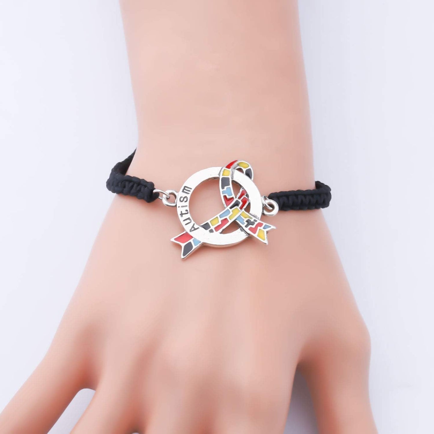 CHOORO Autism Puzzle Piece Adjustable Bracelet Gift for Autism Mom/Teacher/Autistic