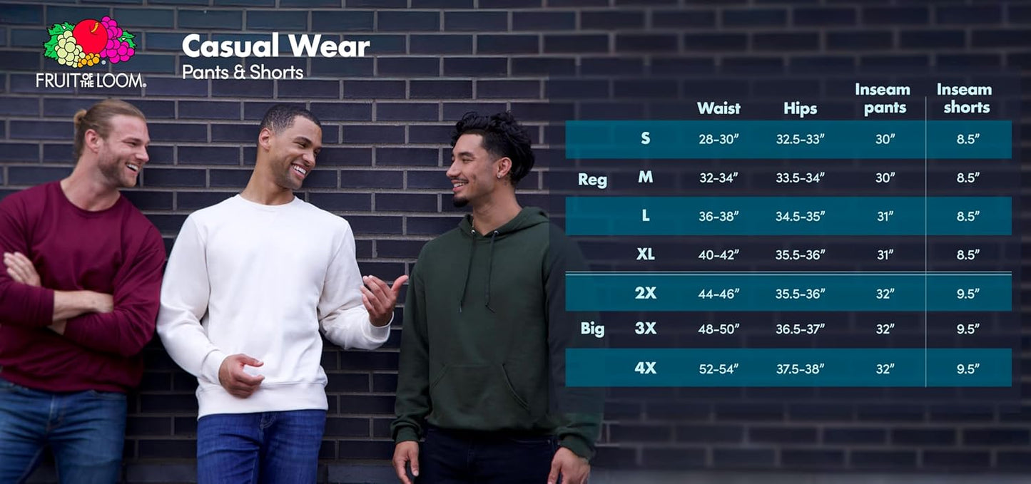 Fruit of the Loom Eversoft Fleece Elastic Bottom Sweatpants with Pockets, Relaxed Fit, Moisture Wicking, Breathable