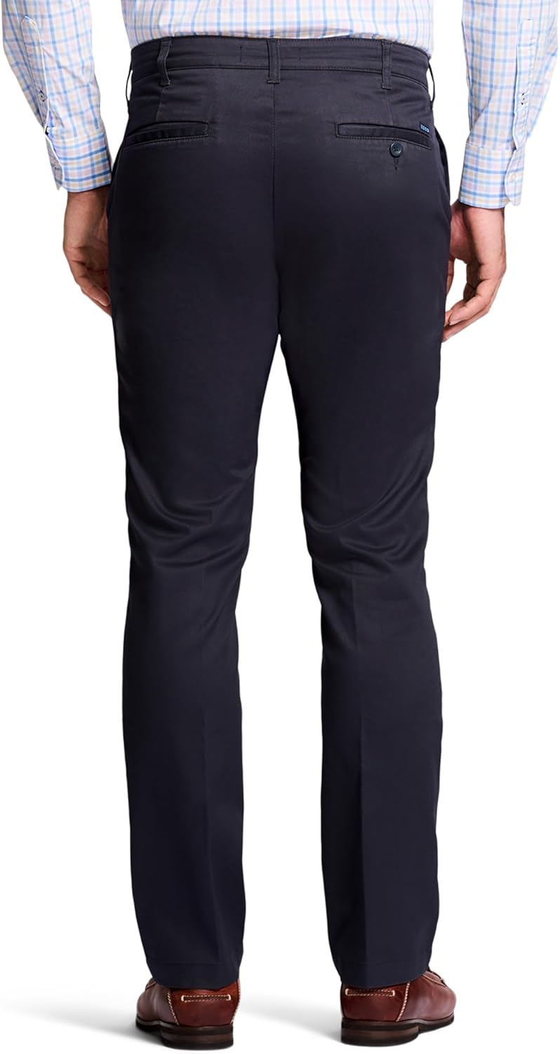 IZOD Men's Performance Stretch Straight Fit Flat Front Chino Pant