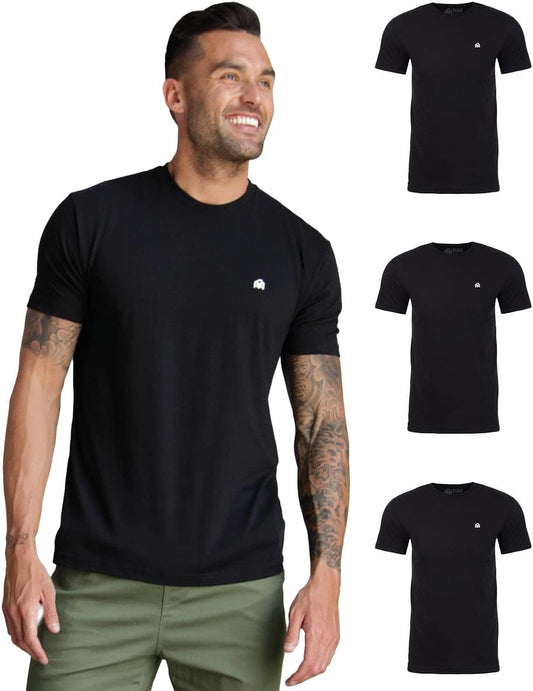 INTO THE AM Mens T Shirt with Logo - Short Sleeve Crew Neck Soft Fitted Tees S - 4XL Fresh Classic Basic Tshirts