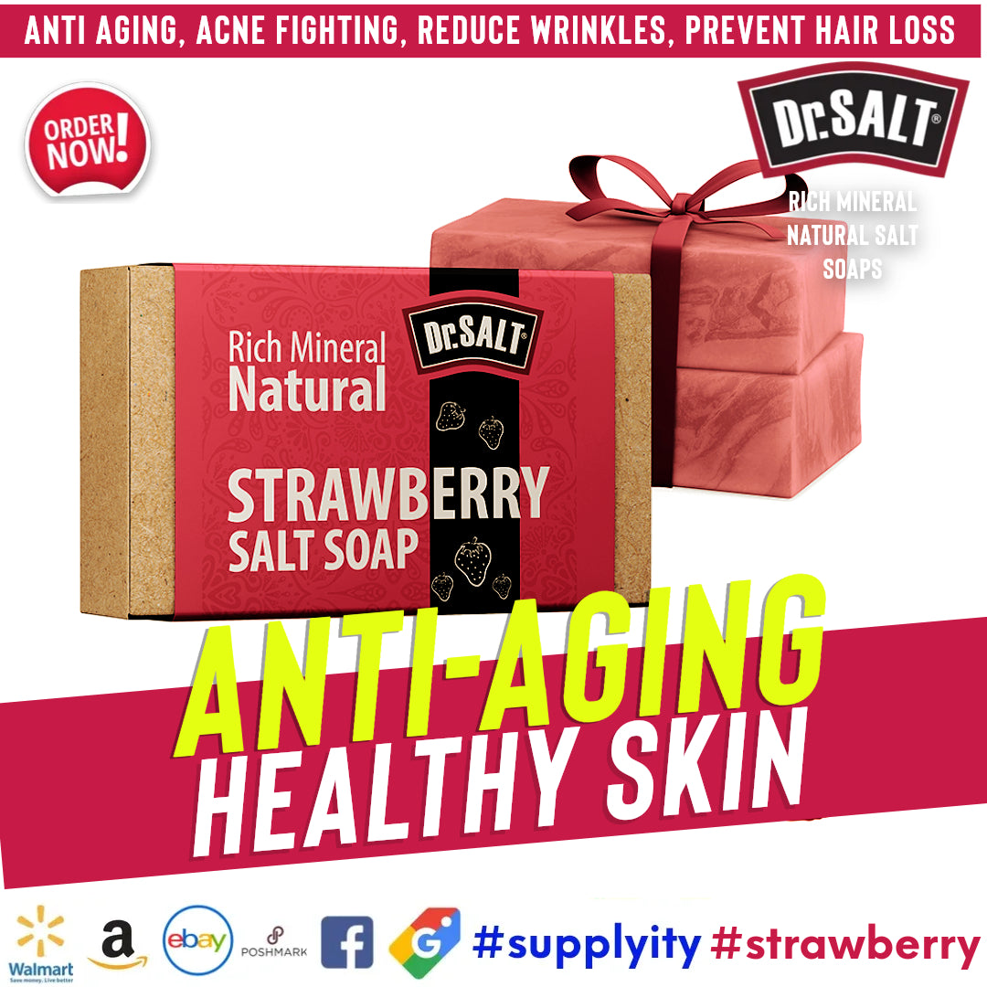 Dr.Salt Rich Mineral Natural Salt Soap (2 Bars) Deep Cleaning, Remove Skin Spots, Healthy