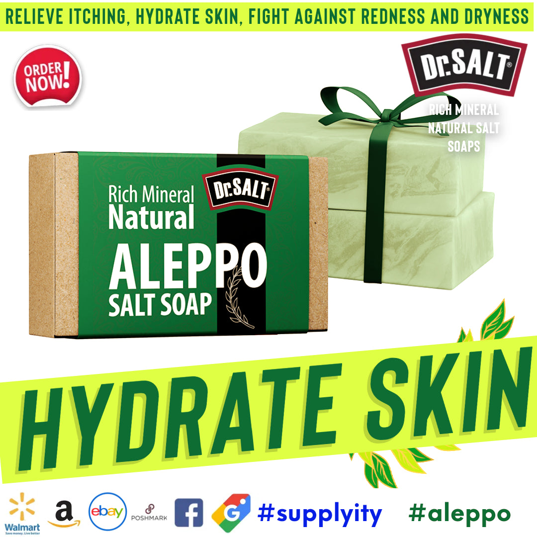 Dr.Salt Rich Mineral Natural Salt Soap (2 Bars) Deep Cleaning, Remove Skin Spots, Healthy