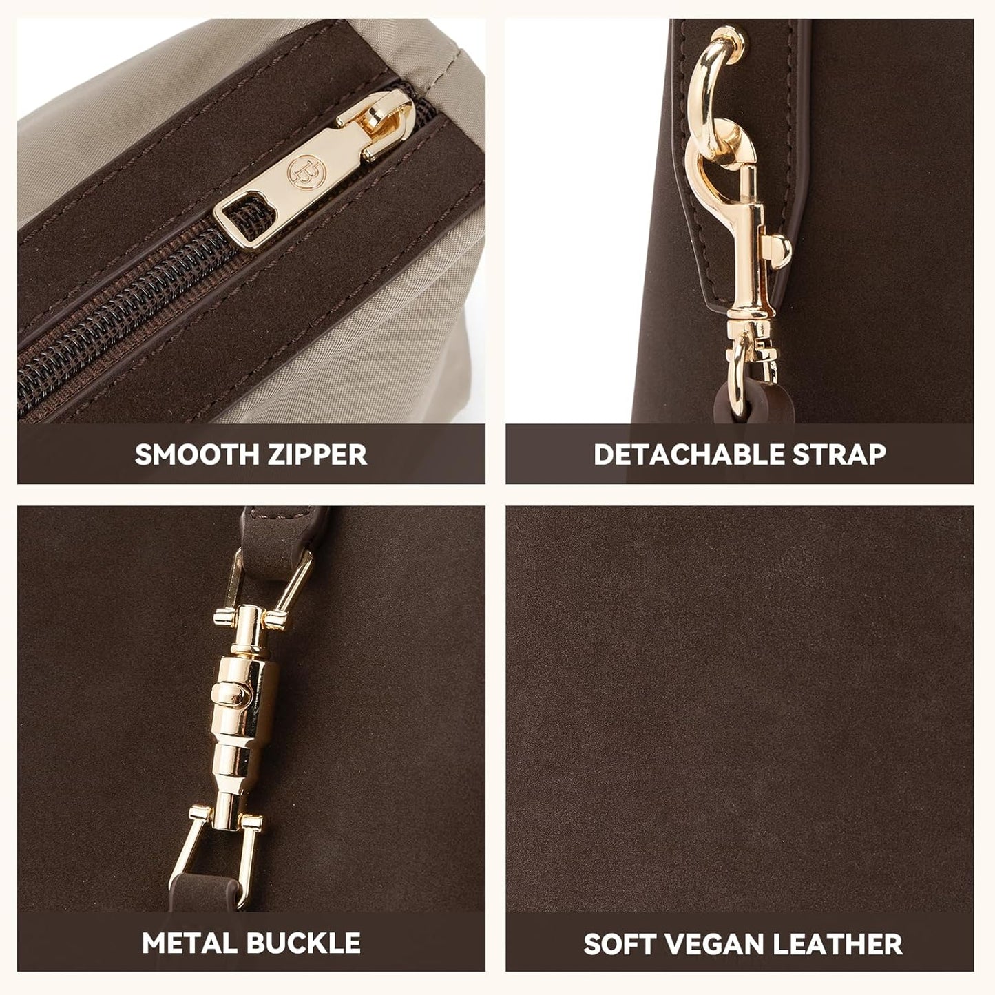 BOSTANTEN Small Bucket Bag for Women Crossbody Bags Trendy Vegan Leather Shoulder Purses Designer Ladies Handbags