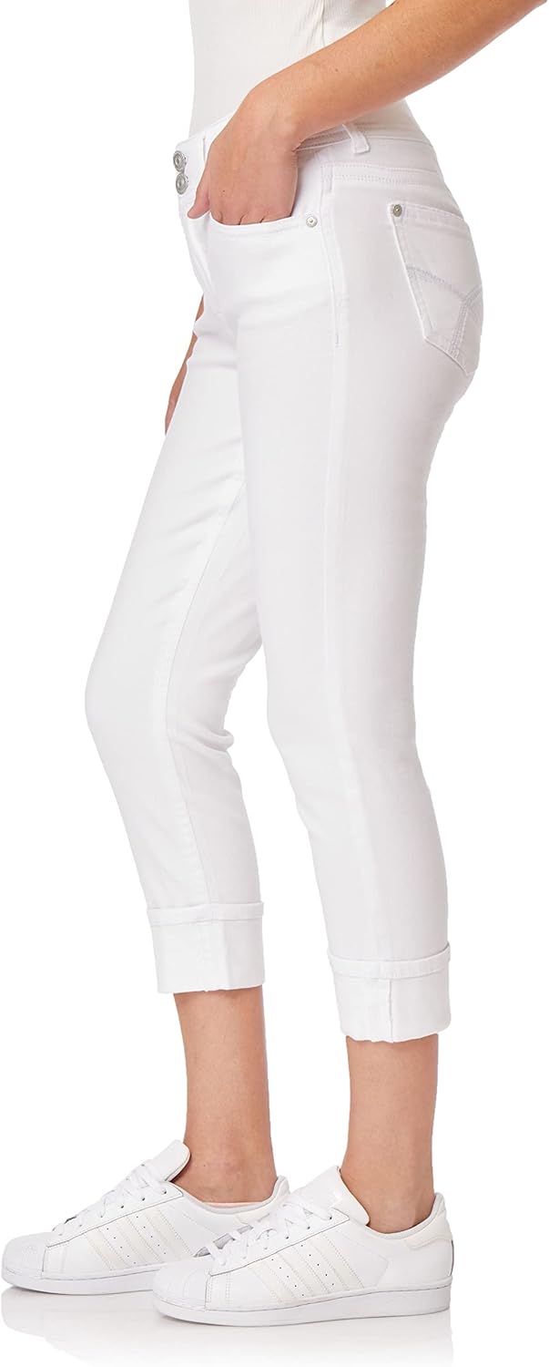 WallFlower Women's Size Luscious Curvy 23.5'' Crop Mid-Rise Insta Stretch Juniors (Standard and Plus)
