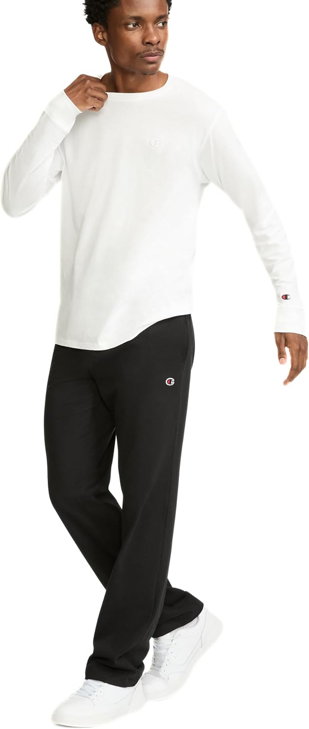 Champion mens Pants, Everyday Cotton, Lightweight Open-hem Lounge Pants for Men (Reg. Or Big & Tall)Track Pants