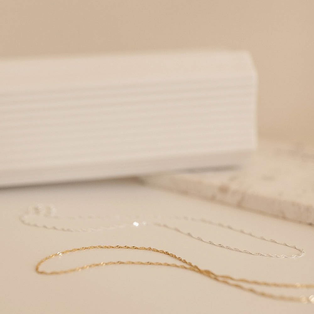 CAITLYNMINIMALIST Stackable Layering Adjustable Sterling Silver 18k Gold Chain Necklace for Women Essential Chain Collection