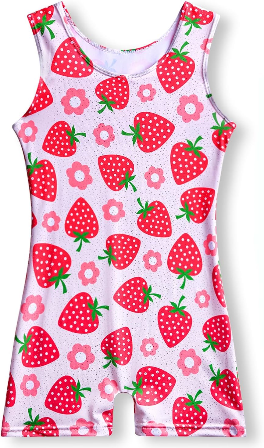 Gymnastics Leotards for Girls 2T 3T 4T 5T 6T 7T 8T Toddler Tumbling Outfit Biketard Unitard with Shorts Multiple Colors