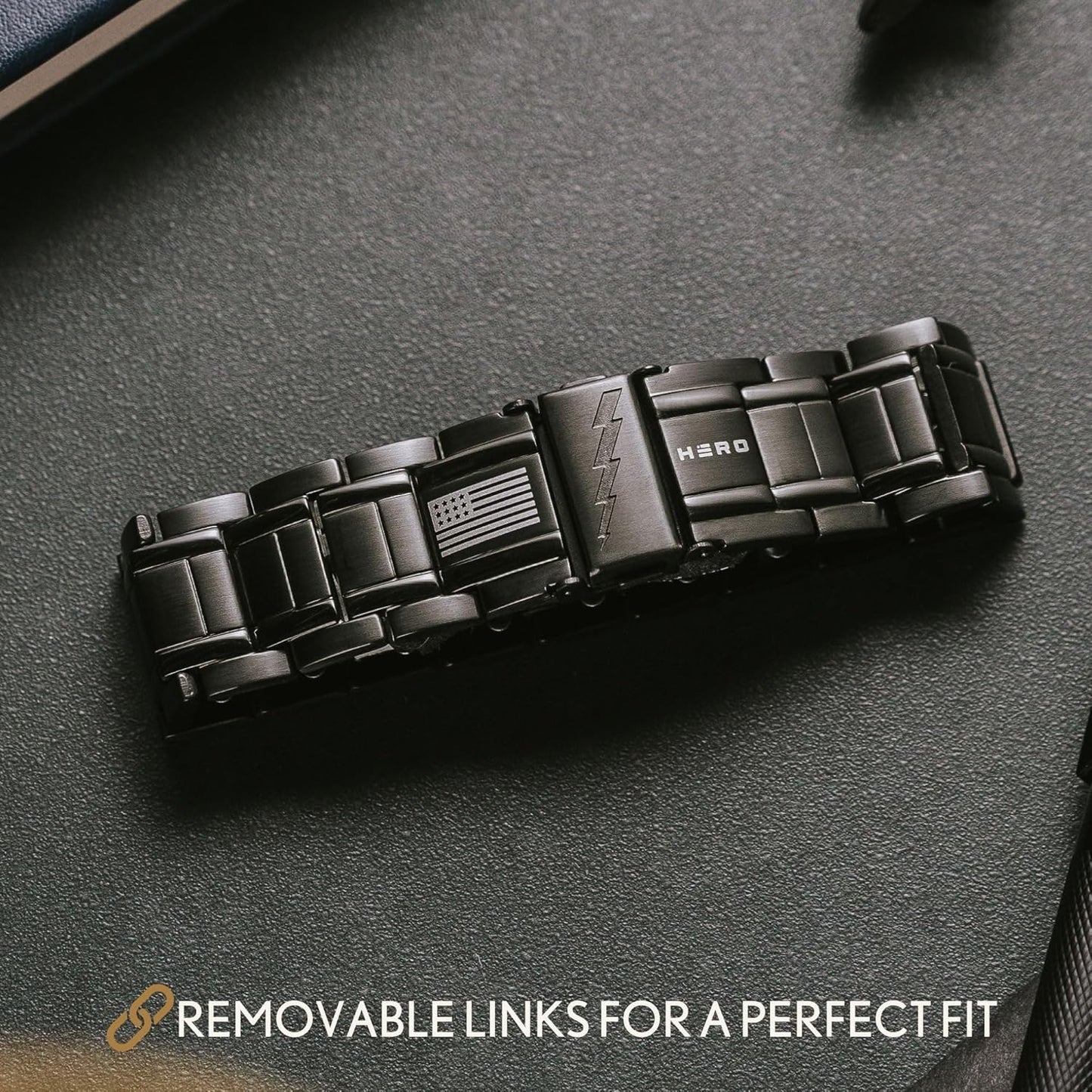 Hero Company Titanium Magnetic Bracelet - Abrams Thunderbolt Tank Magnetic Therapy Bracelet with Link Removal Tool