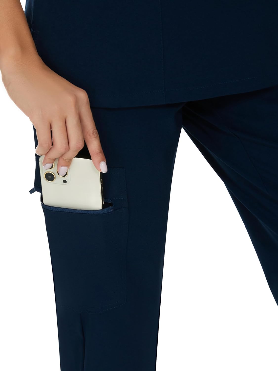 COZYFIT Scrubs for Women Set - Stretch V-Neck Scrub Top & Jogger Pant with 8 Pockets