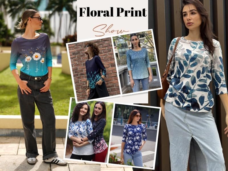 Zeagoo Women's Casual 3/4 Sleeve T-Shirts Round Neck Cute Tunic Tops Basic Tees Blouses Business Work Tee Top