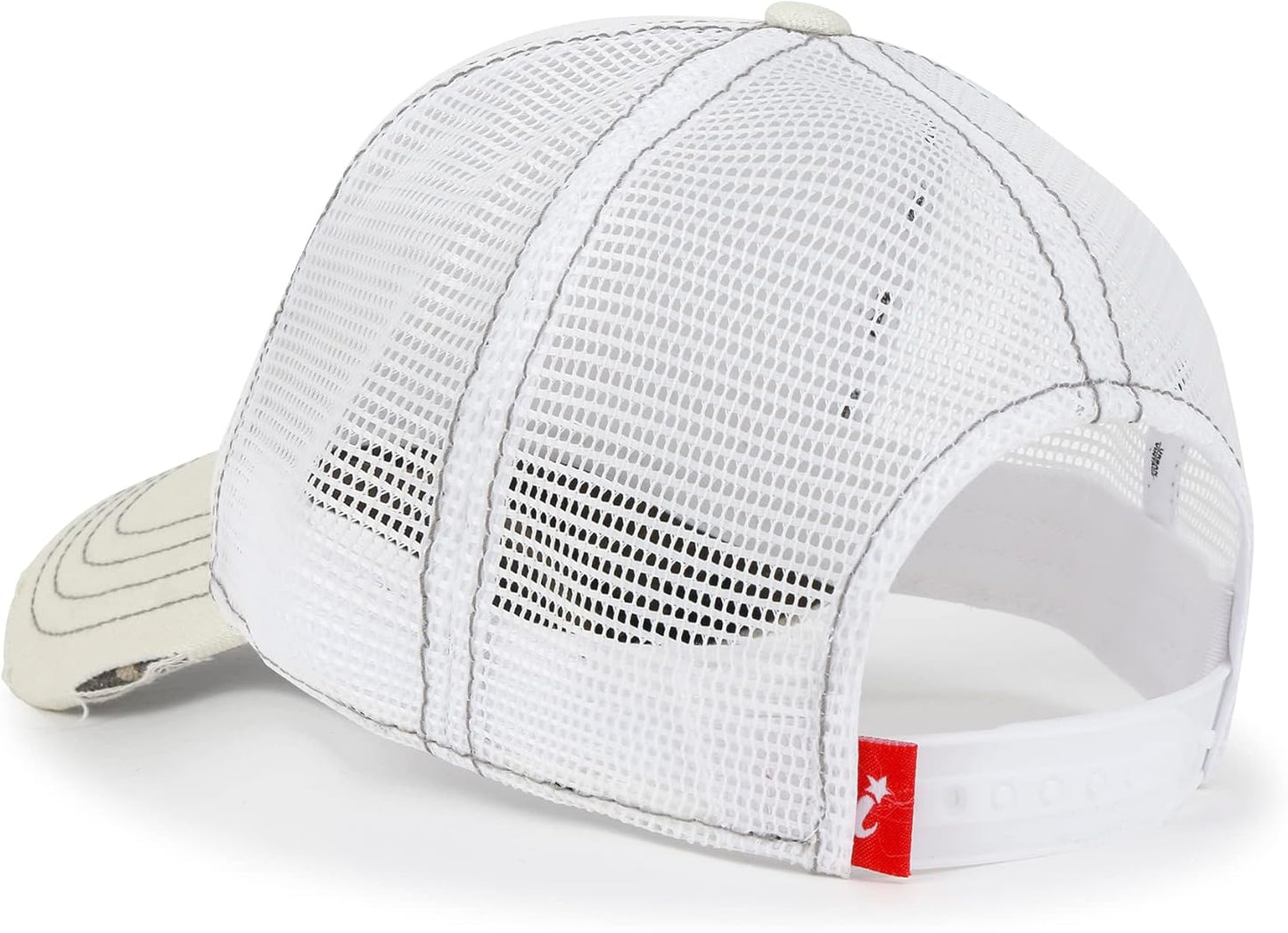 ililily Solid Color Vintage Distressed Mesh Blank Trucker Hat Baseball Cap