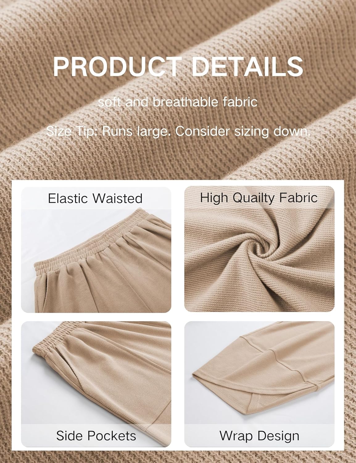 Xiaoxuemeng Womens Baggy Wide Leg Pants Casual Elastic Waisted Palazzo Harem Pants with Pockets