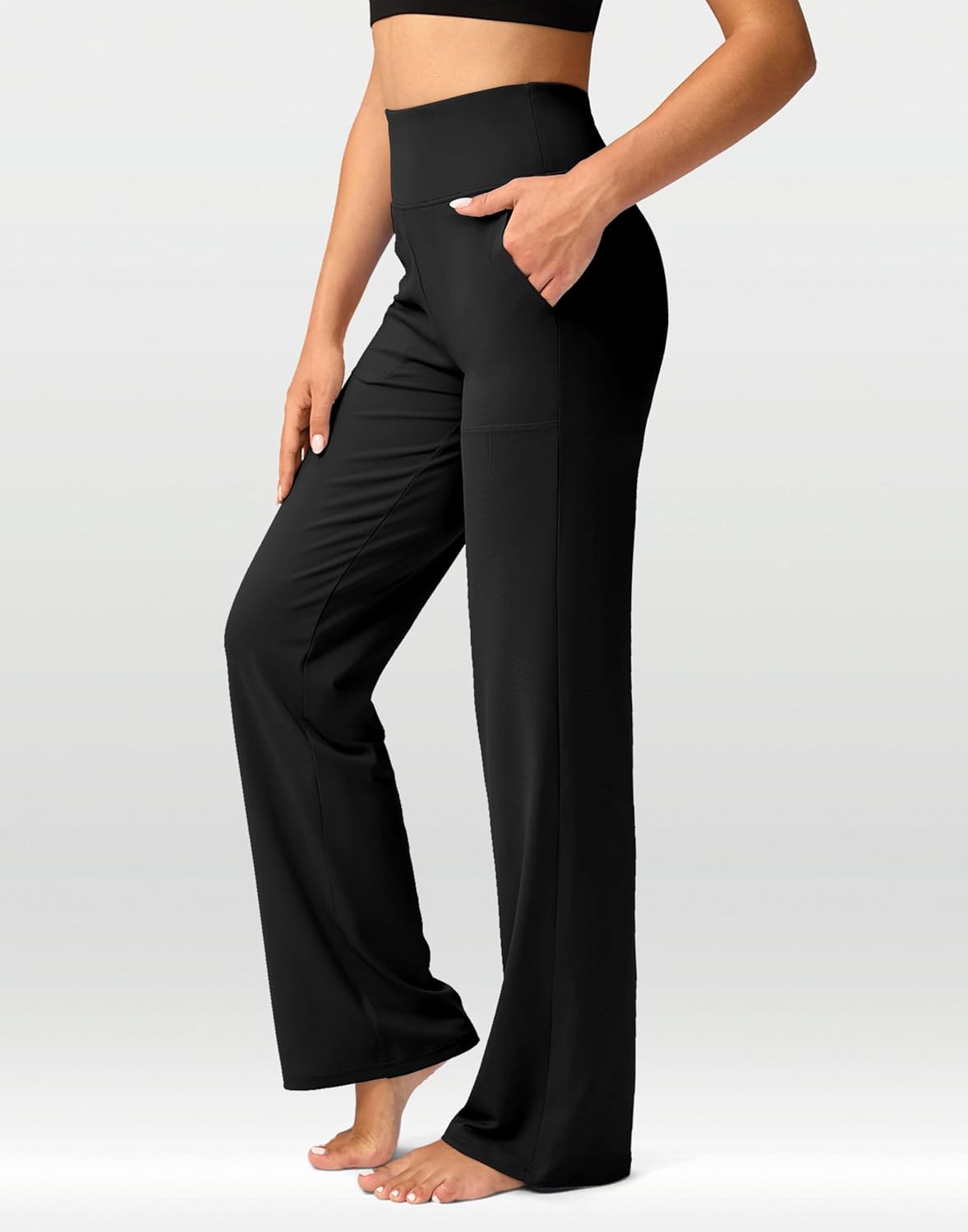 G Gradual Women's Yoga Pants Wide Leg wiht Pockets High Waist Stretch Loose Casual Lounge Sweatpants Petite/Regular/Tall