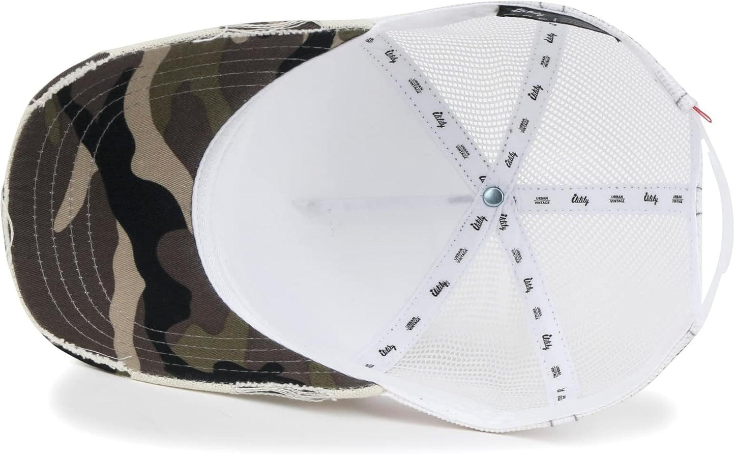 ililily Solid Color Vintage Distressed Mesh Blank Trucker Hat Baseball Cap
