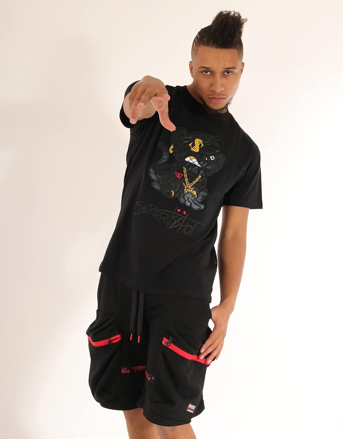 SCREENSHOT-TEE3202SS Mens Hip-Hop NYC Streetwear Urban Varsity Racing Premium Tee