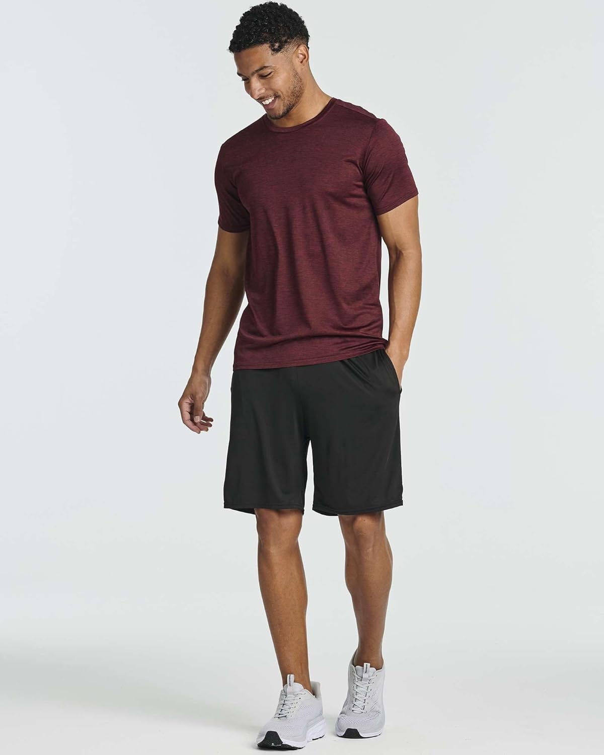 Real Essentials 5 Pack Men’s Short Sleeve Dry Fit T-Shirts – Moisture Wicking Athletic Workout Gym Fitness Casual Tees