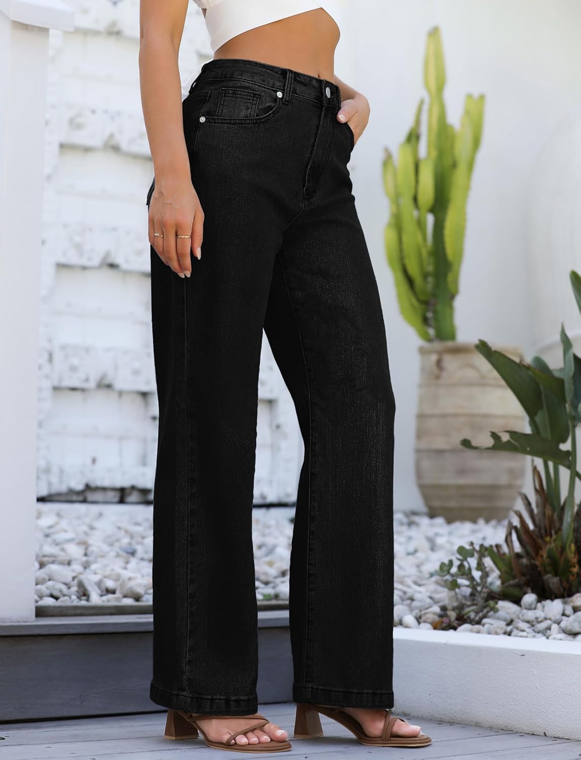 Womens Jeans High Waisted Straight Leg Loose Stretchy Lightweight Tummy Control Trendy Jeans for Women 2025