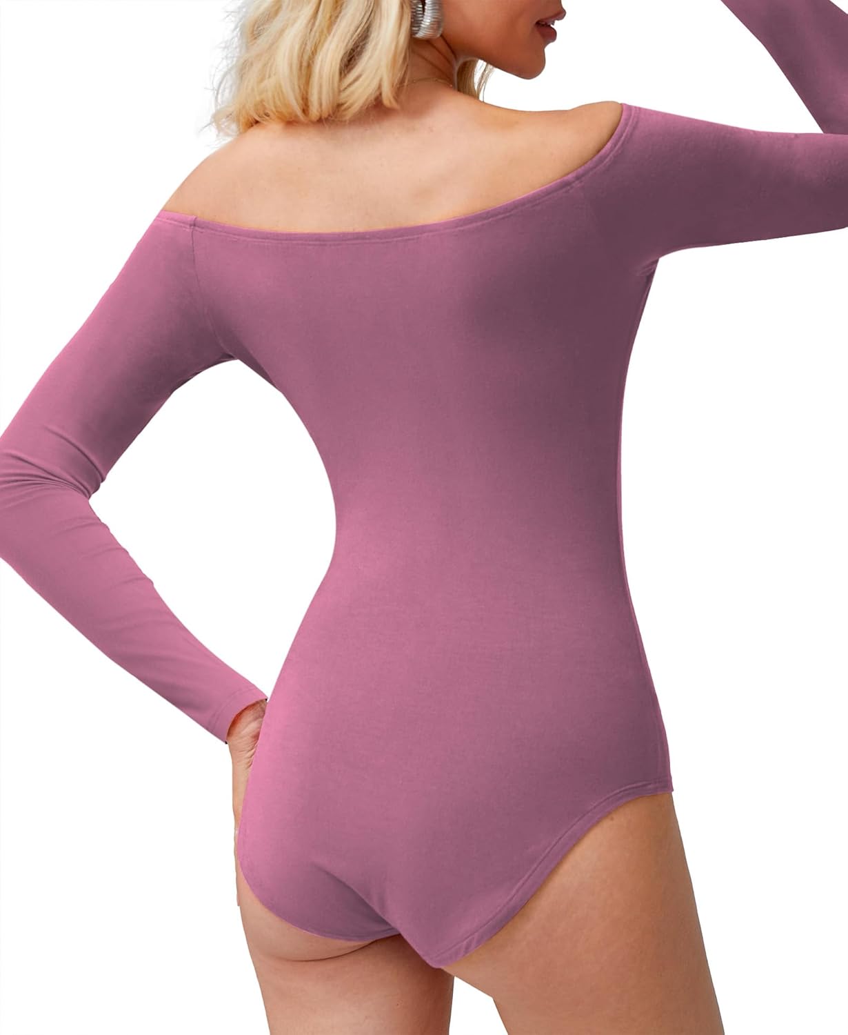 LAOALSI Women's Off Shoulder Bodysuit Short Sleeve Slim Fit Casual Basic Body suit Tops T Shirts