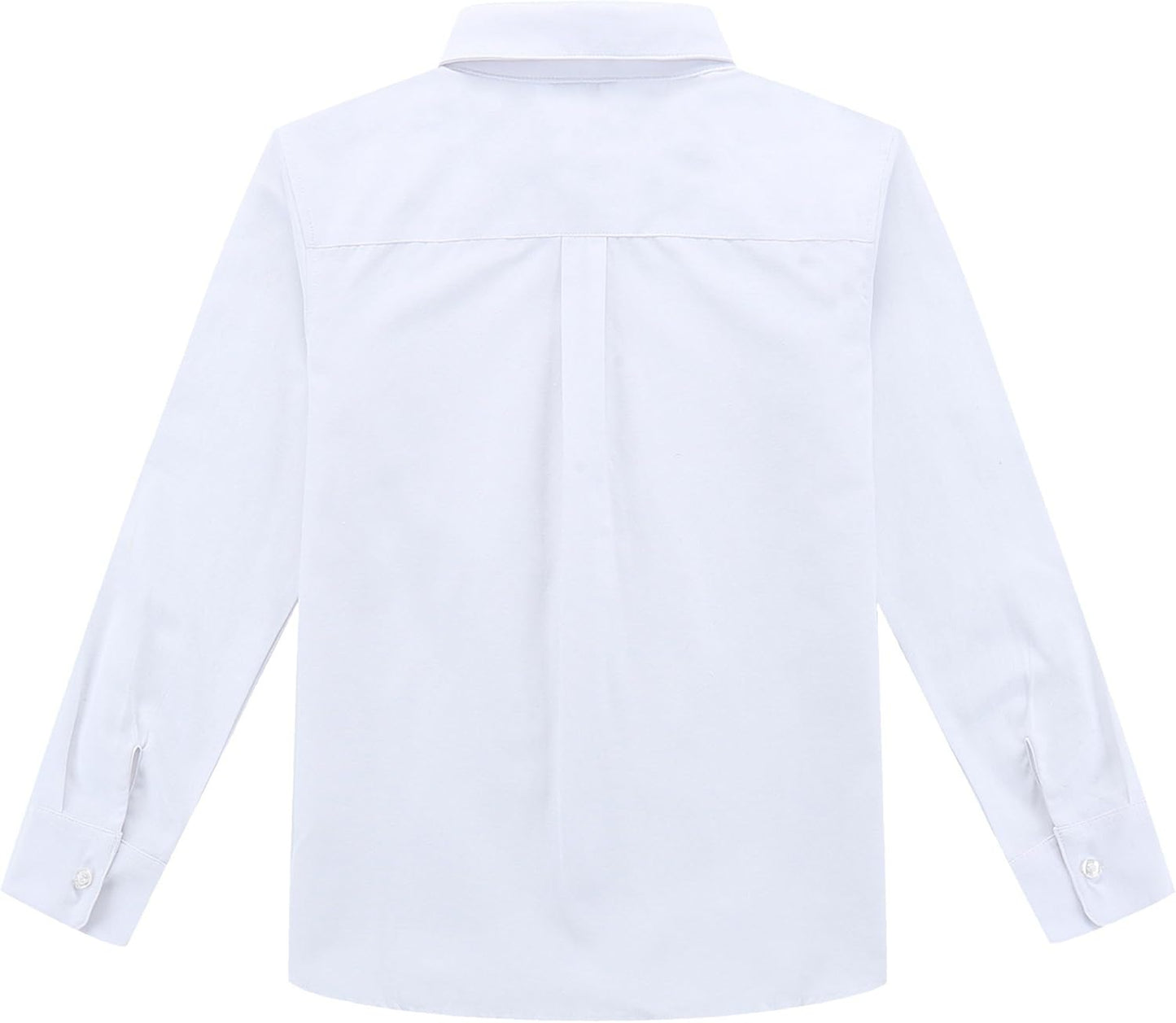 Bienzoe Boys Button Down Shirt: Kids Long Sleeve School Uniform Dress Tops Pack