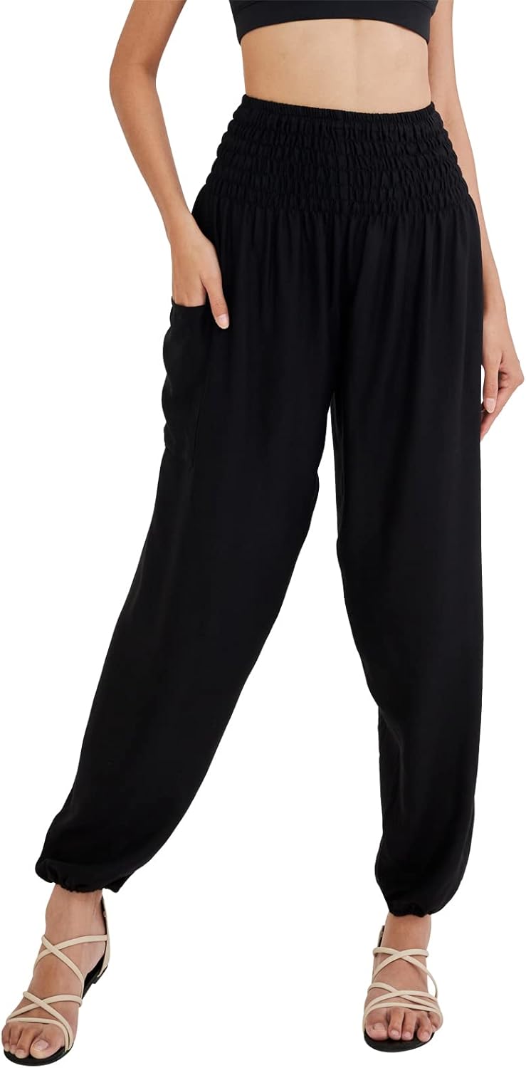 Joob Joob Boho Pants for Women - Hippie Harem Pants Women - Womens Yoga Pants – Comfy Bohemian Flowy Hippie Clothes