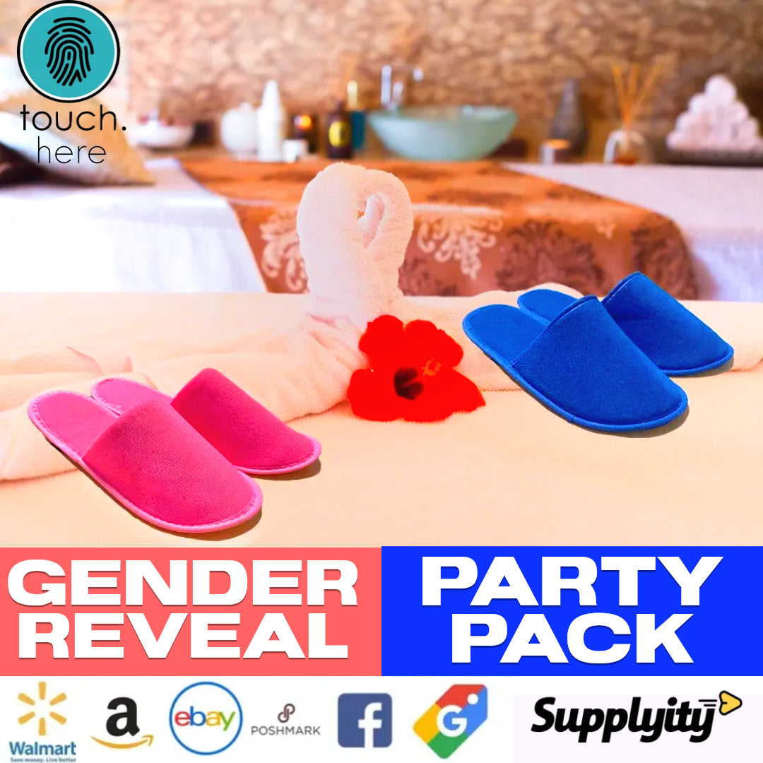 Chochili Fabric Packed Non-Woven Disposable Hotel Slippers for Travel Airbnb Spa Wedding Guests Adult Men Women Size 10-11, White