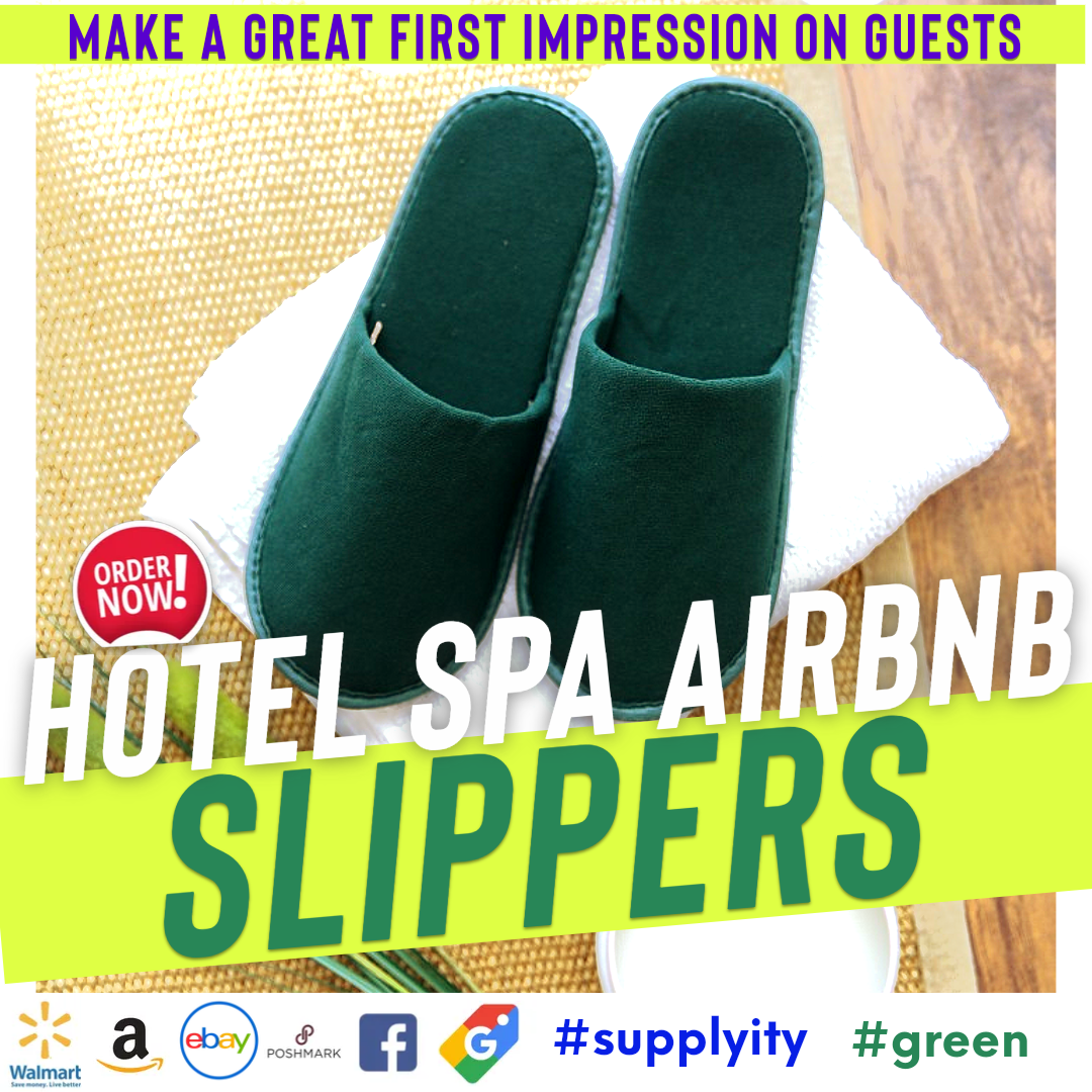 Chochili Fabric Packed Non-Woven Disposable Hotel Slippers for Travel Airbnb Spa Wedding Guests Adult Men Women Size 10-11, White