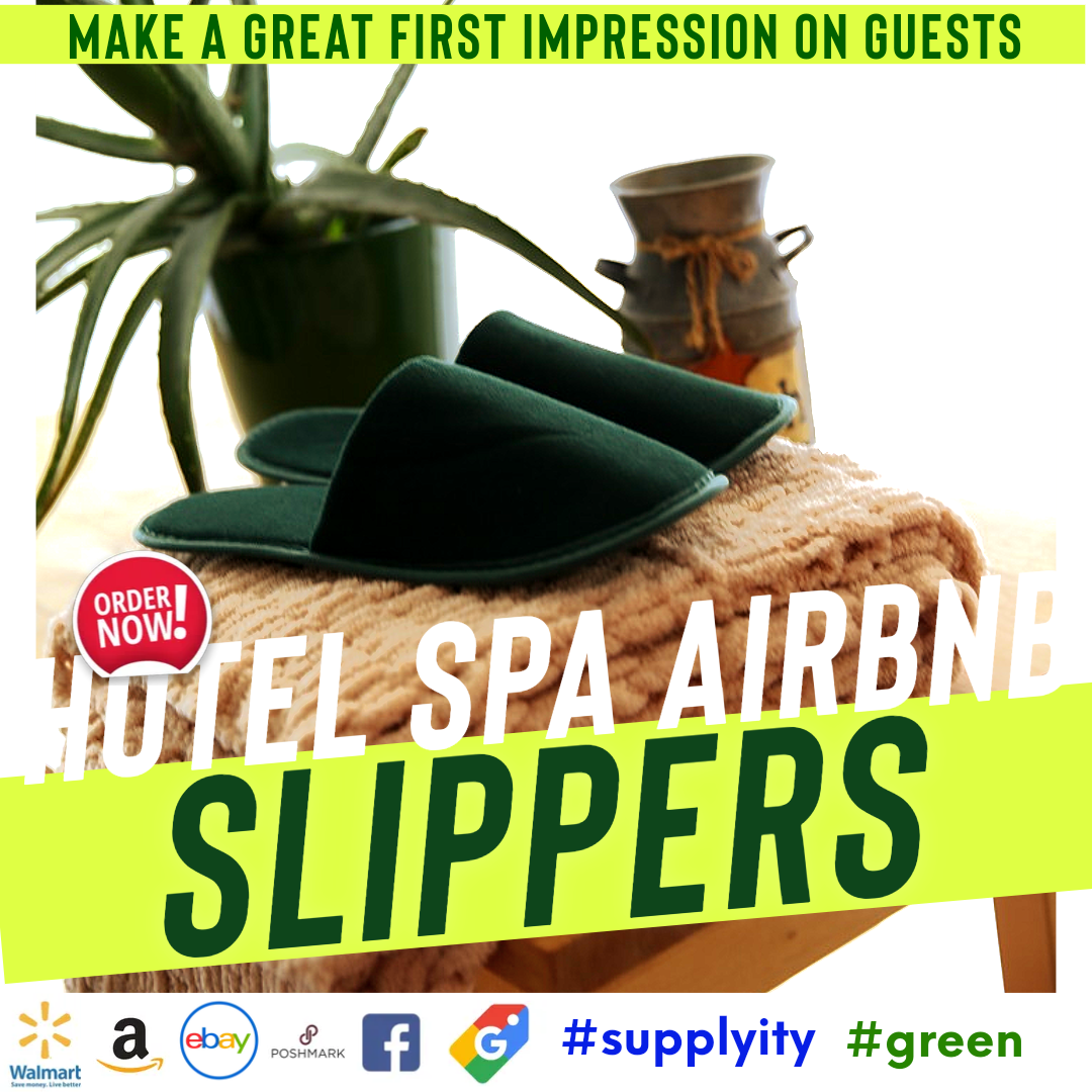 Chochili Fabric Packed Non-Woven Disposable Hotel Slippers for Travel Airbnb Spa Wedding Guests Adult Men Women Size 10-11, White