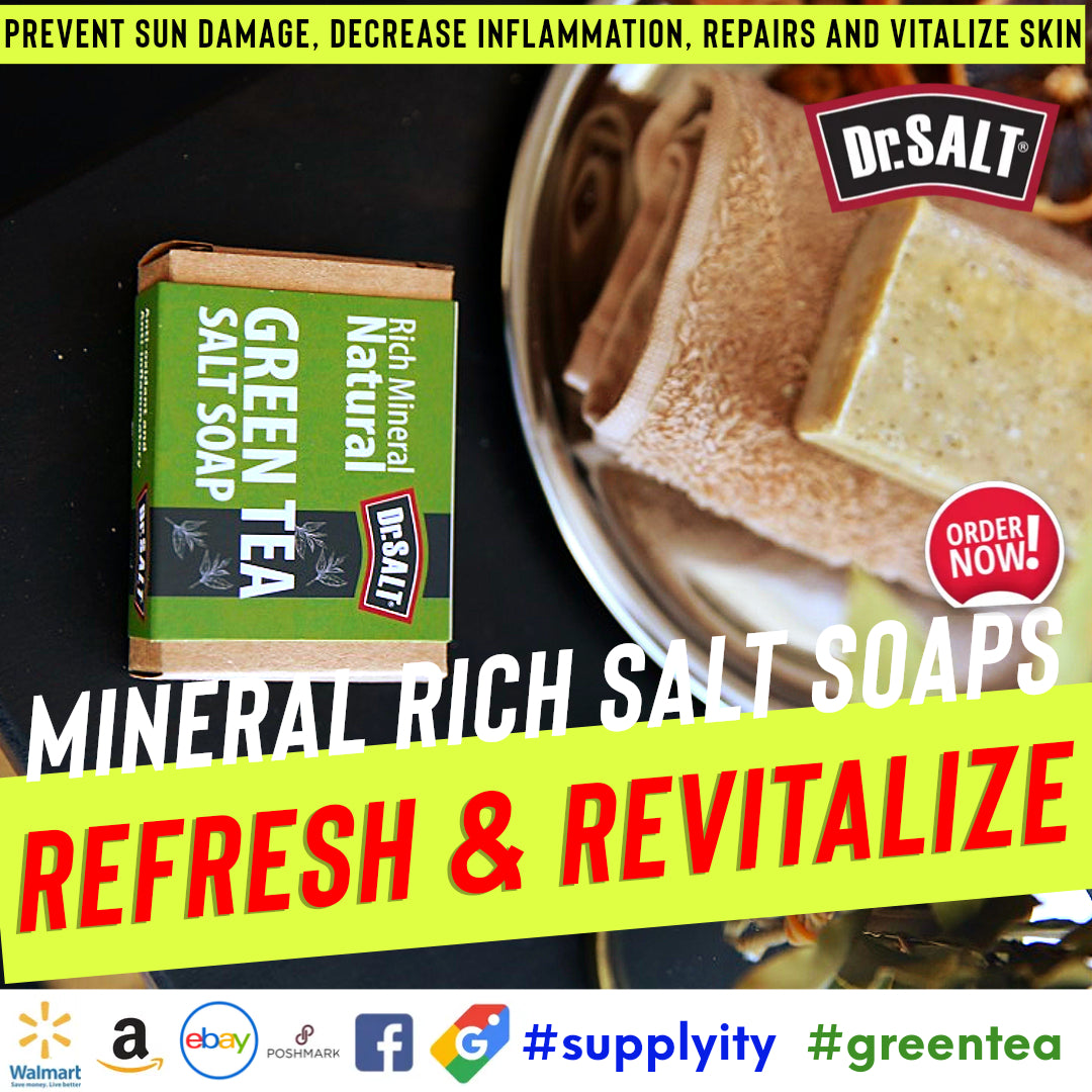 Dr.Salt Rich Mineral Natural Salt Soap (2 Bars) Deep Cleaning, Remove Skin Spots, Healthy