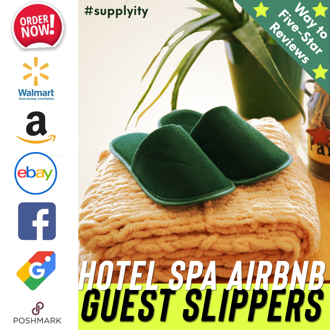 Chochili Fabric Packed Non-Woven Disposable Hotel Slippers for Travel Airbnb Spa Wedding Guests Adult Men Women Size 10-11, White