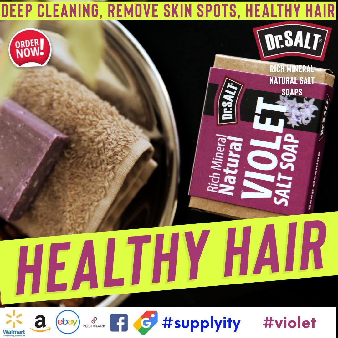 Dr.Salt Rich Mineral Natural Salt Soap (2 Bars) Deep Cleaning, Remove Skin Spots, Healthy