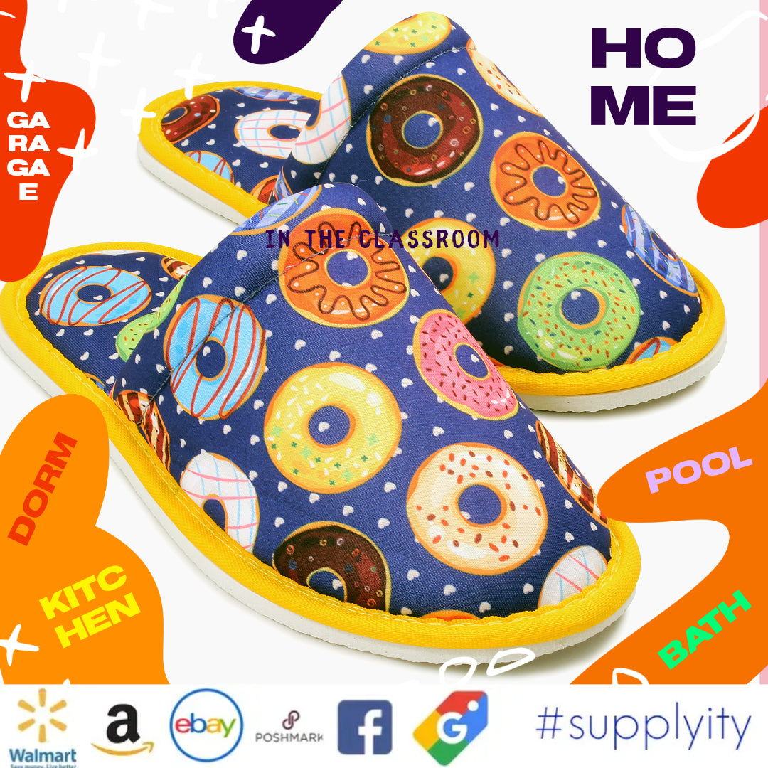 Chochili Bayan Mor Donut Ev Terliği Mor Sarı Hafif Sessiz Yürüyüş Boyu 7 - 8