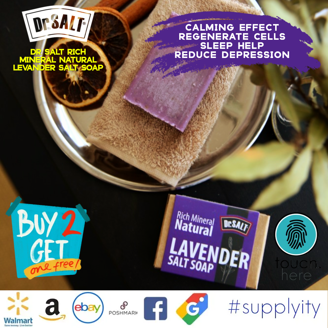 Dr.Salt Rich Mineral Natural Salt Soap (2 Bars) Deep Cleaning, Remove Skin Spots, Healthy