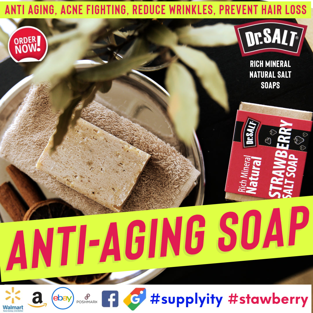 Dr.Salt Rich Mineral Natural Salt Soap (2 Bars) Deep Cleaning, Remove Skin Spots, Healthy