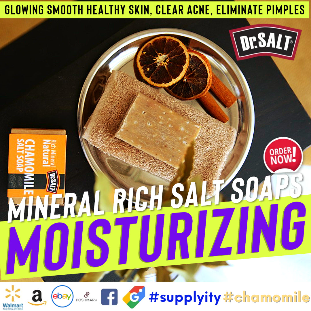 Dr.Salt Rich Mineral Natural Salt Soap (2 Bars) Deep Cleaning, Remove Skin Spots, Healthy
