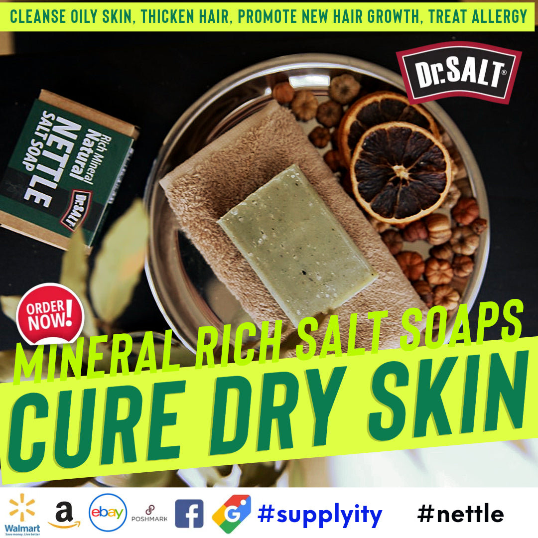 Dr.Salt Rich Mineral Natural Salt Soap (2 Bars) Deep Cleaning, Remove Skin Spots, Healthy