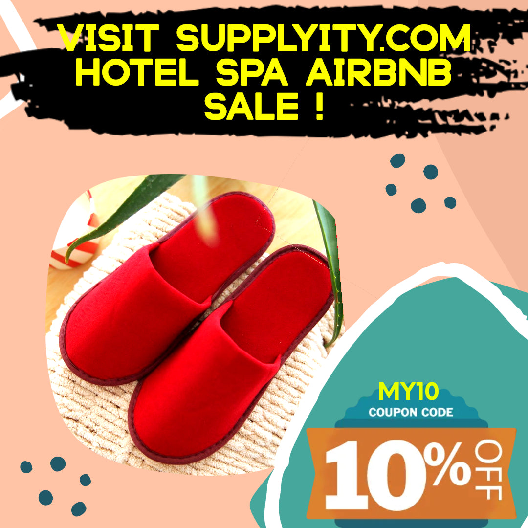 Chochili Fabric Packed Non-Woven Disposable Hotel Slippers for Travel Airbnb Spa Wedding Guests Adult Men Women Size 10-11, White