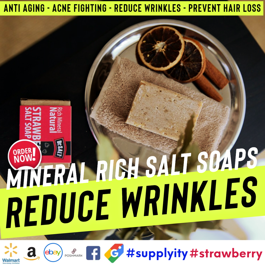 Dr.Salt Rich Mineral Natural Salt Soap (2 Bars) Deep Cleaning, Remove Skin Spots, Healthy