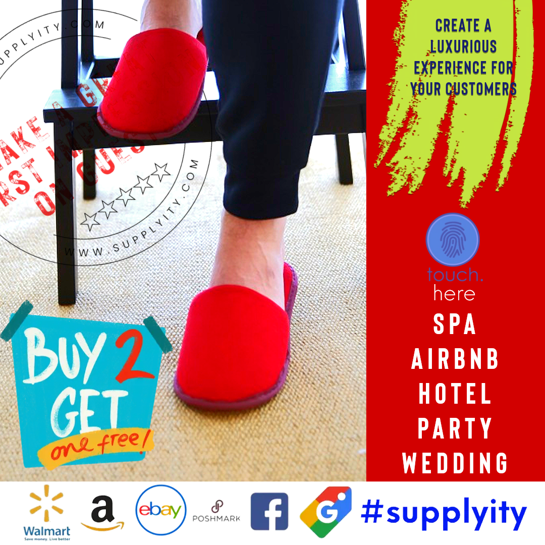 Chochili Fabric Packed Non-Woven Disposable Hotel Slippers for Travel Airbnb Spa Wedding Guests Adult Men Women Size 10-11, White
