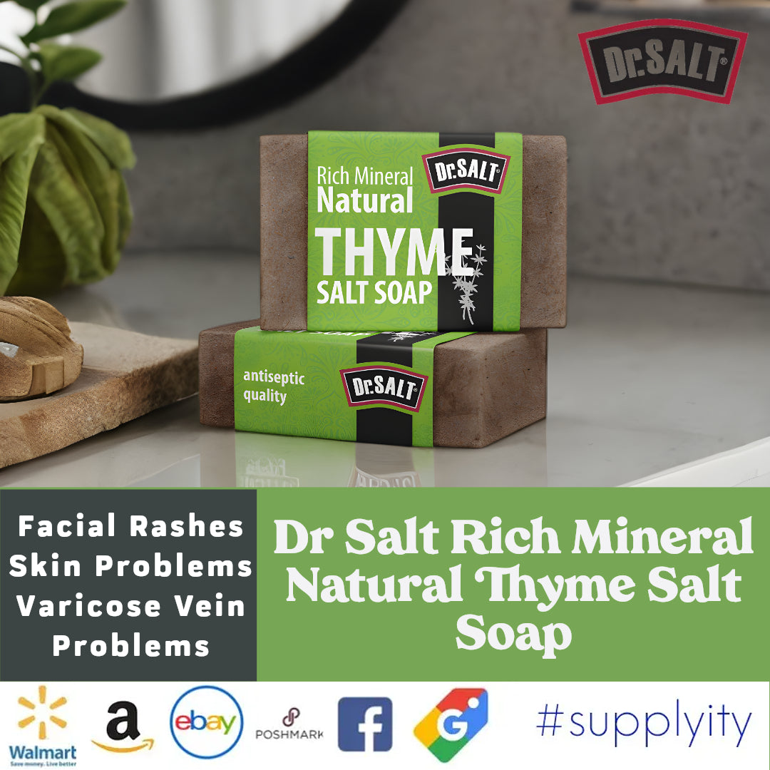 Dr.Salt Rich Mineral Natural Salt Soap (2 Bars) Deep Cleaning, Remove Skin Spots, Healthy