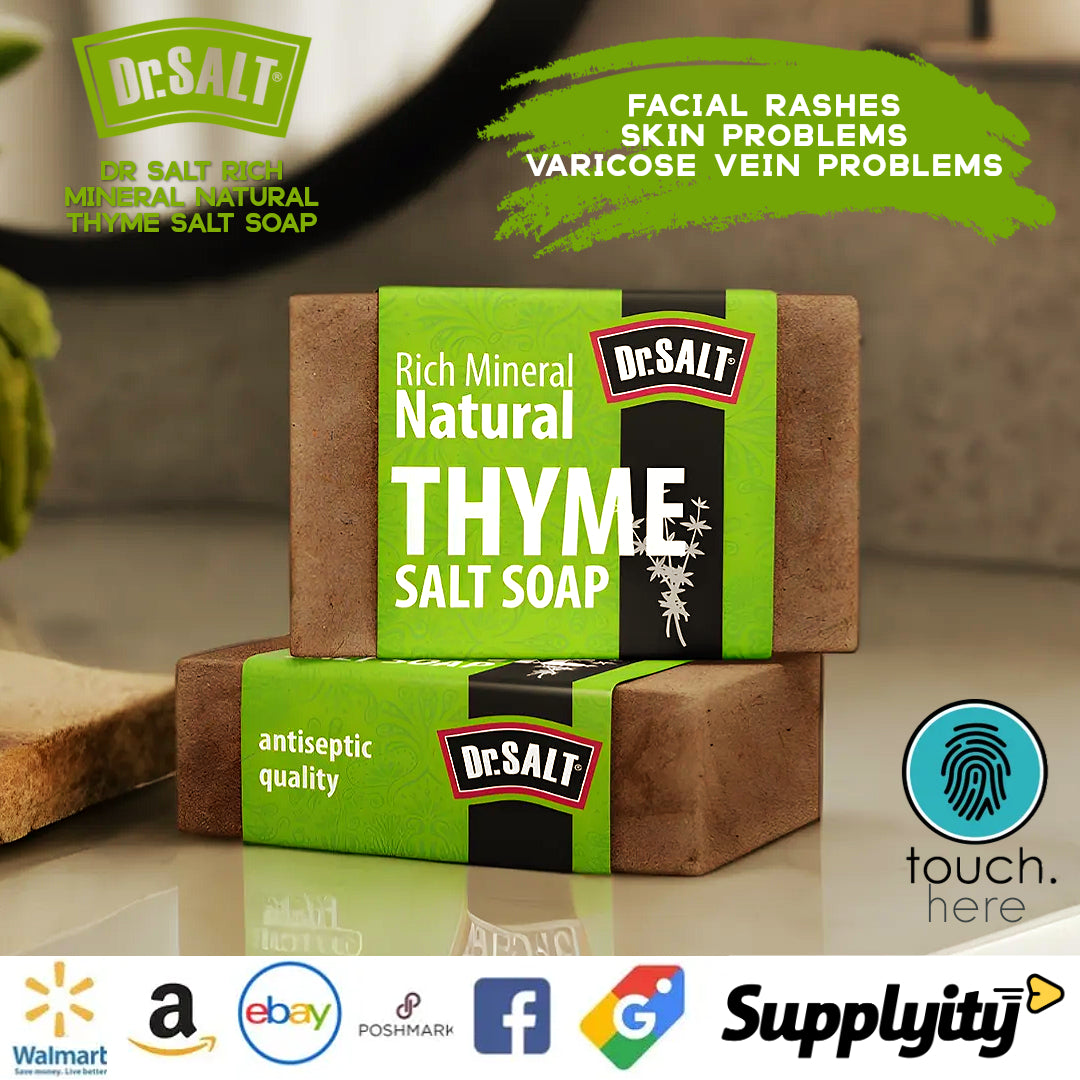 Dr.Salt Rich Mineral Natural Salt Soap (2 Bars) Deep Cleaning, Remove Skin Spots, Healthy