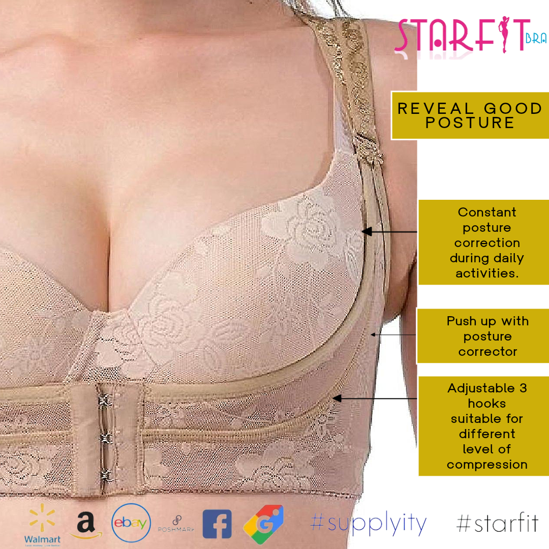 Starfit Women Push Up Cleavage Back Support Posture Corrector Fashion Magic Bra