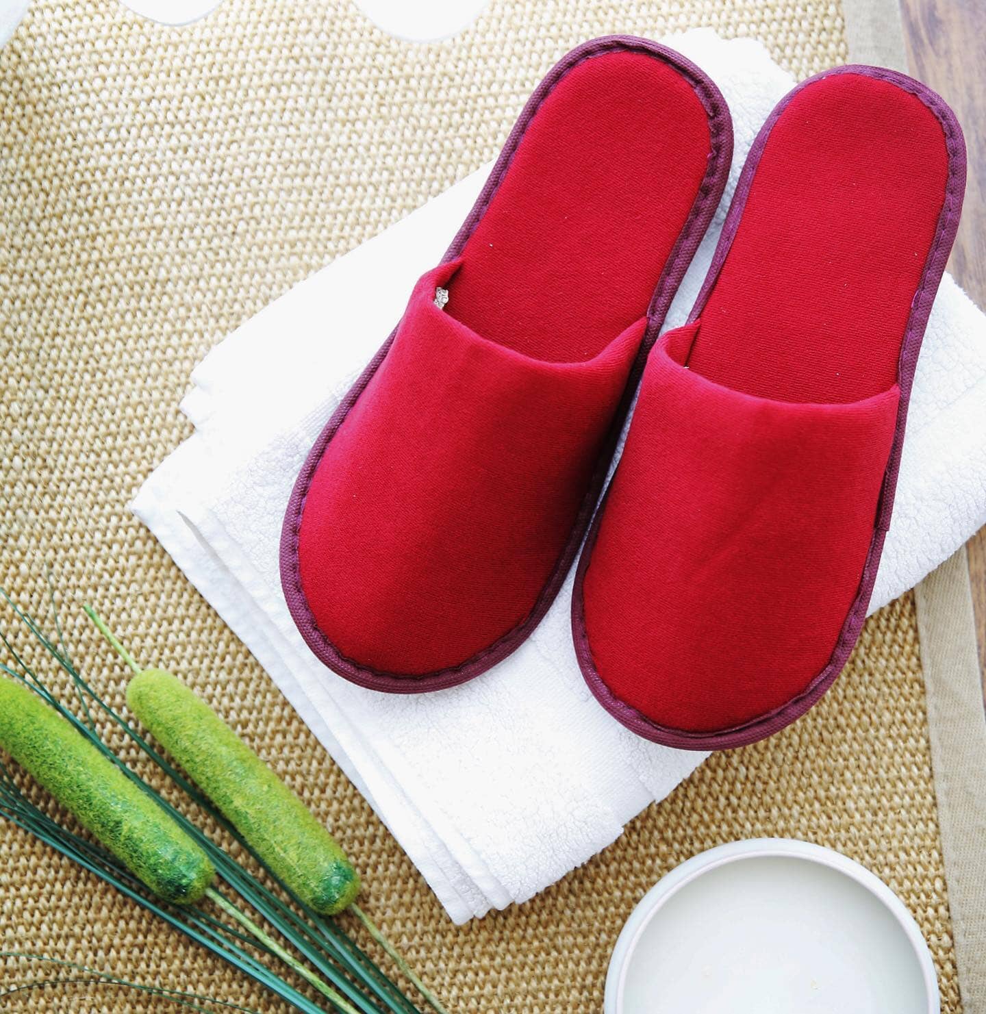 Chochili 150 Pairs Fabric Packed Terry Cotton Disposable Slippers for Airbnb Spa Wedding Guests Adult Men Women Size 10-11, White Disposable Slippers supplyity