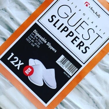 Chochili 10 Pairs Fabric Packed Terry Cotton Disposable Hotel Slippers for Airbnb Spa Wedding Guests Adult Men Women Size 10-11, White Disposable Slippers supplyity
