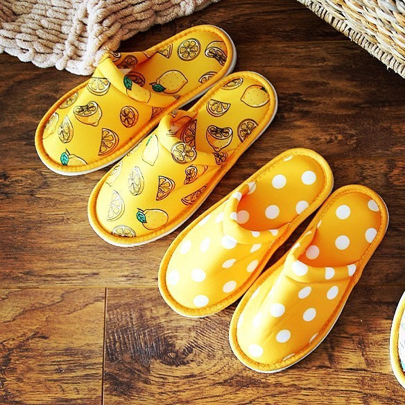 Chochili Men Lemon Home Slippers Yellow and Green Lightweight Silent Walk Size 8 to 10 - supplyity