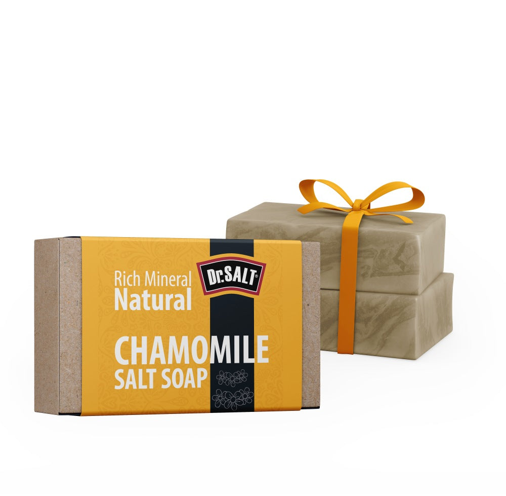 Dr Salt Rich Mineral Natural Chamomile Salt Soap (2 Bars) Glowing Smooth Healthy Skin, Clear Acne, Eliminate Pimples - supplyity