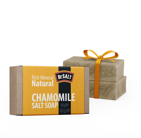 Dr Salt Rich Mineral Natural Chamomile Salt Soap (2 Bars) Glowing Smooth Healthy Skin, Clear Acne, Eliminate Pimples - supplyity