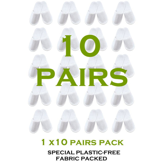 Chochili 10 Pairs Fabric Packed Non-Woven Disposable Hotel Slippers for Airbnb Spa Wedding Guests Adult Men Women Size 10-11, White Disposable Slippers supplyity