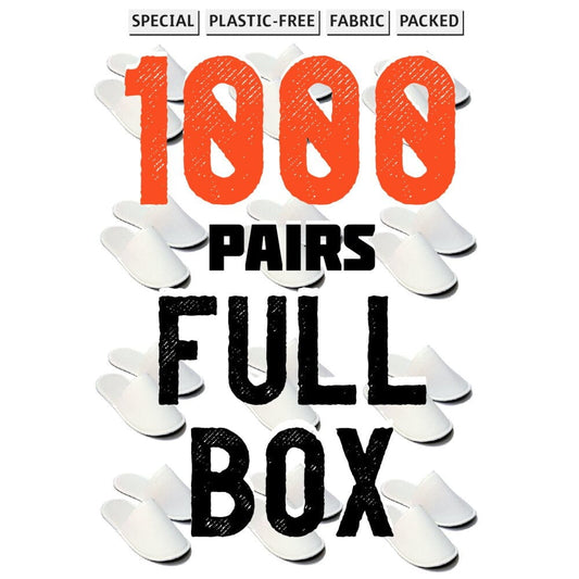 Chochili 1000 Pairs Fabric Packed Terry Cotton Disposable Hotel Slippers for Airbnb Spa Wedding Guests Adult Men Women Size 10-11, White supplyity